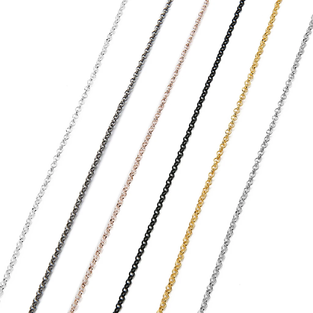 4 Pieces 10 Yards/Roll Necklace Chains Link Cable for Jewelry Making DIY
