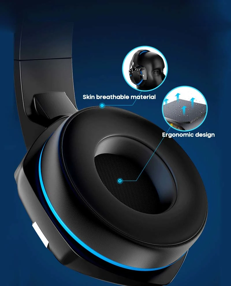 Wired Game Head Mounted Earphones Gaming Headphones Deep bass Stereo with Microphone for PS4 Laptop Headsets