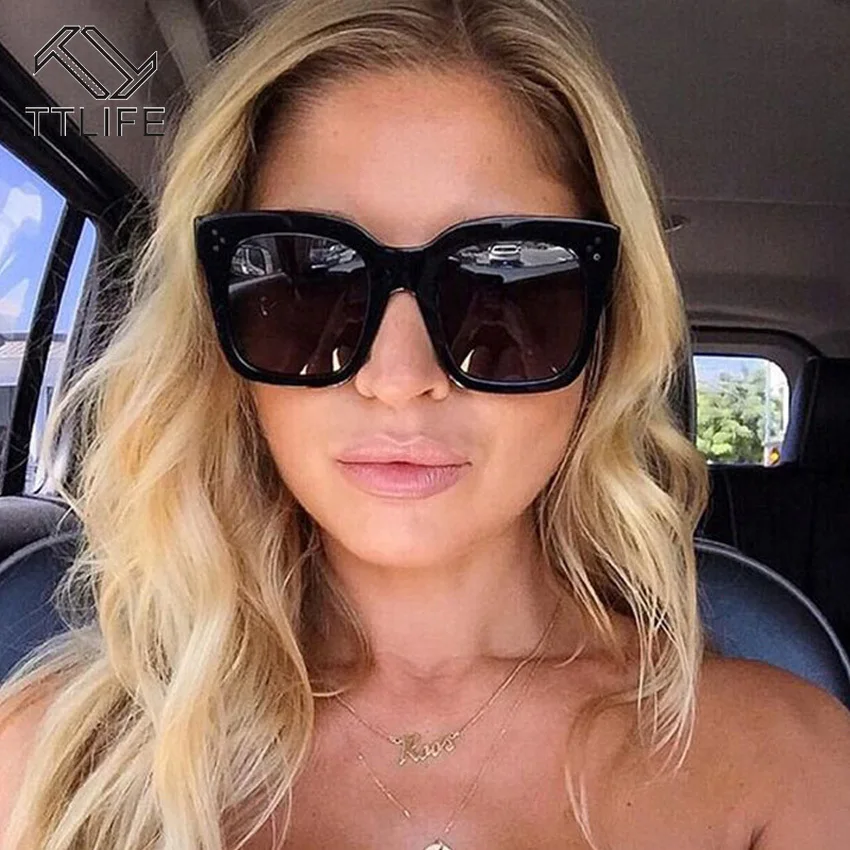 

TTLIFE Retro Sunglasses Women's Sunglasses Colorful Gradient Color Driving Square Style Sun Glasses Design Square Frame