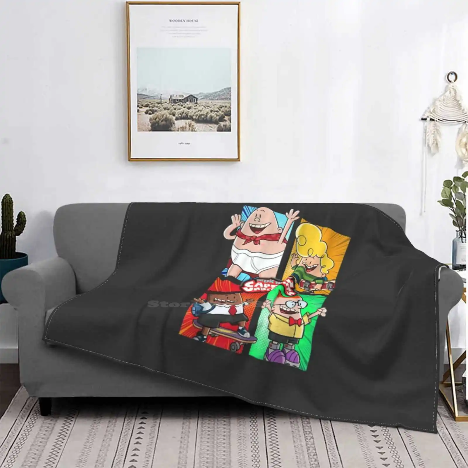 Captain Mutande Il Primo Film Epic 4 Square Friends Ultime Super Soft Warm Light Thin Blanket Epic Father Young Women