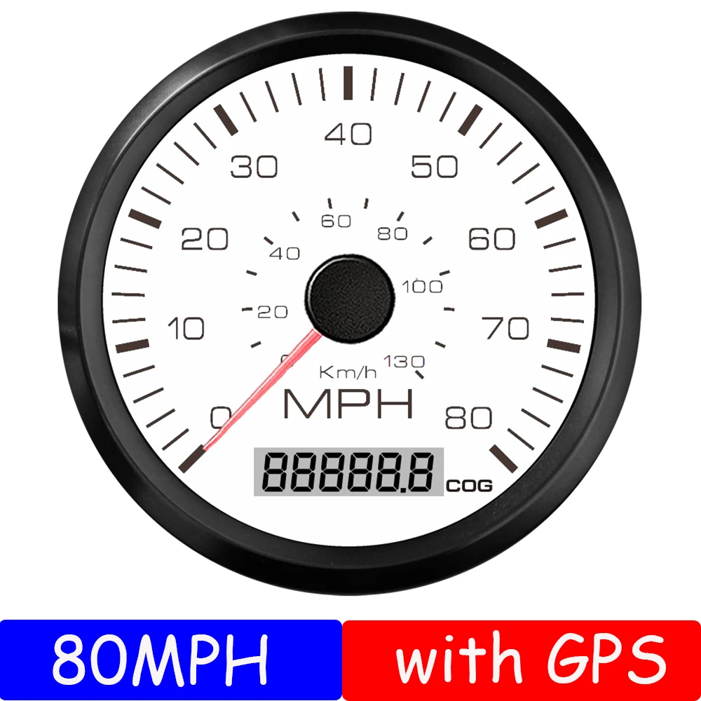 85mm Digital GPS Speedometer Gauge 35/60/80MPH for Car Truck Boat Waterproof 