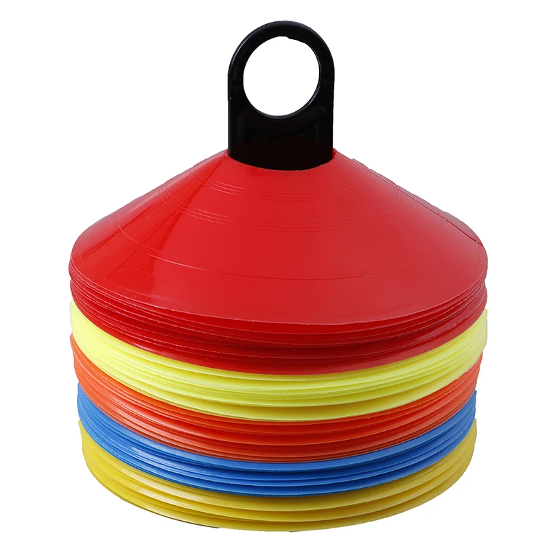 

10pcs/set Useful Soccer Discs Bucket Marker PE Football Training Accessories Training Sign Flat Pressure Resistant Cones Marker