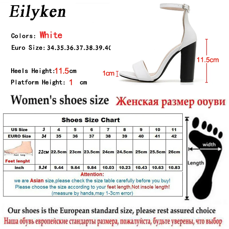 EilyKen/ г.; летние модные пикантные элегантные белые женские босоножки; свадебные Босоножки на каблуке с ремешком и пряжкой; размеры 41, 42