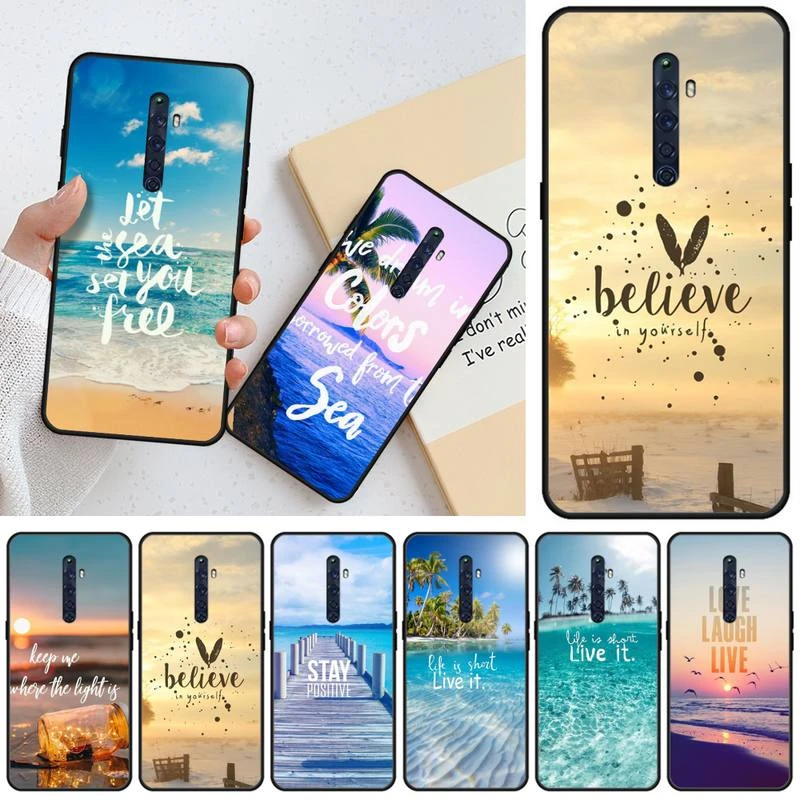 Ivits Summer Blue Sky Beach Quotes Soft Shell Phone Case Capa For Oppo Reno 2z R15pro R17pro Realme 2 2pro 3 3pro 5 5pro C2 Half Wrapped Cases Aliexpress
