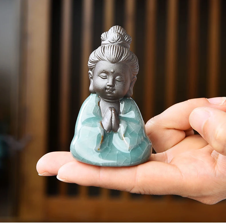 Bougeoir Statue Bouddha Vintage - Décoration Zen Pour Bureau Ou Maison | Figurine Élégante Avec Fleur
