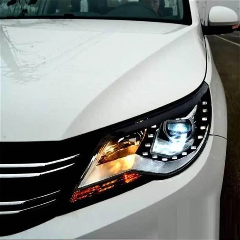 Аксессуары Luces Neblineros Para Авто Стайлинг светодиодные фонари боковой указатель поворота Drl автомобиля Освещение Фары 17 18 для Volkswagen Tiguan