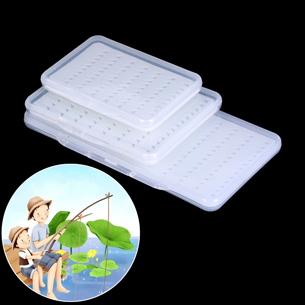 S/M/L Sizes Fishing Box Easy-Grip Foam Clear Slit Foam Fly Lures Bait Hook Storage Box Large Size Flies Hooks Connectors