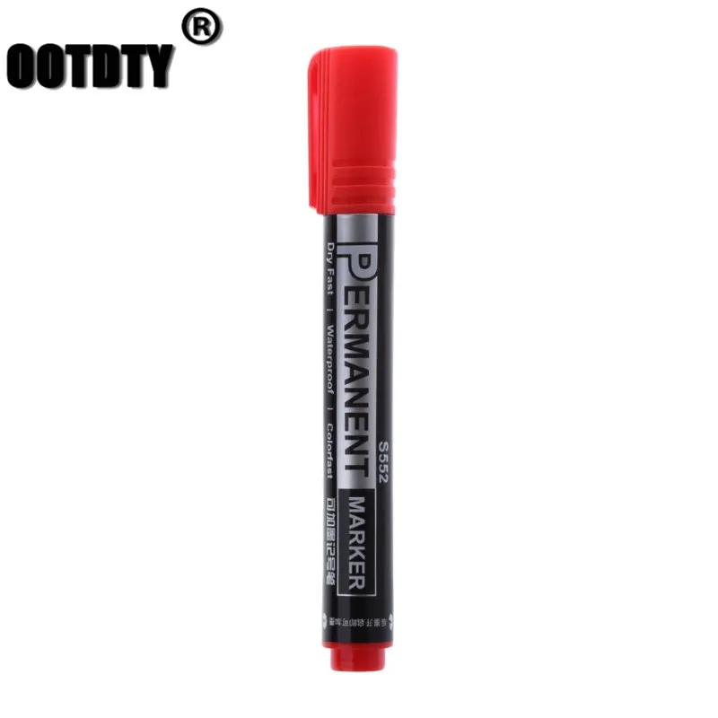 Водонепроницаемый маркер с перманентной краской ручка на масляной основе средняя точка чернил многоразового использования LX9A - Цвет: Красный