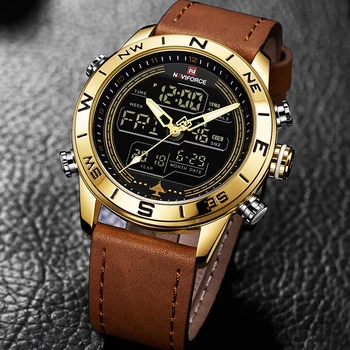 

Luxury Brand Men NAVIFORCE Watch Led Digital Leather Sports Watches Man Quartz Clock Men's Army Military Watch Relogio Masculino