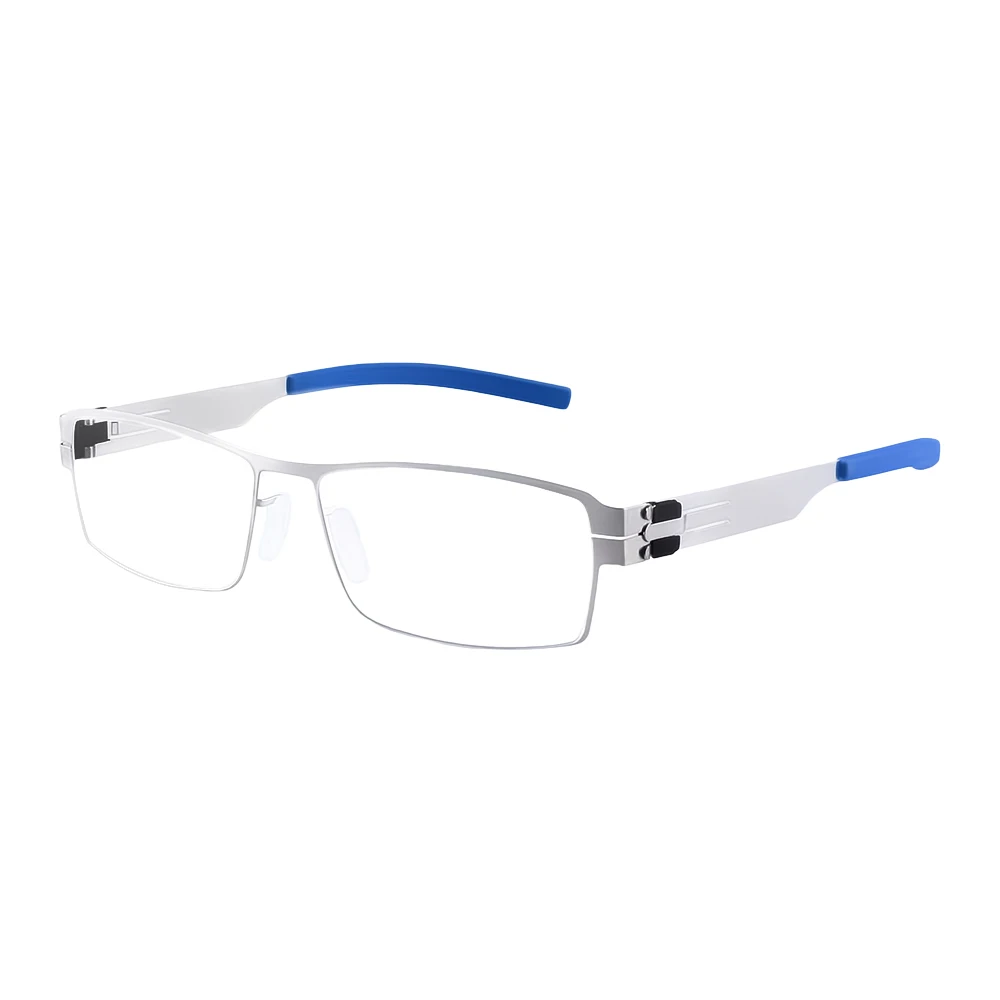 2023 montature per occhiali da vista ottiche quadrate in lega di alta qualità fatte a mano senza viti occhiali da vista per miopia occhiali da lettura