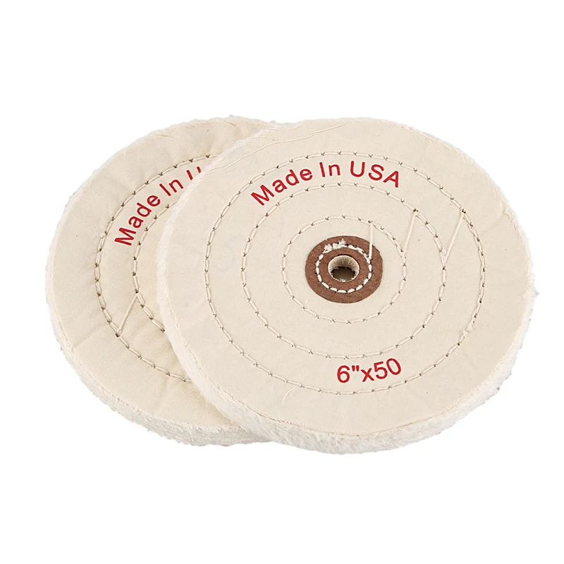 

2Pcs Mirror Polishing Wheel Ultra-Thick Polishing Wheel 6 Inch(70 Layers)for Bench Grinder Tools with 1/2 Inch Shank Hole