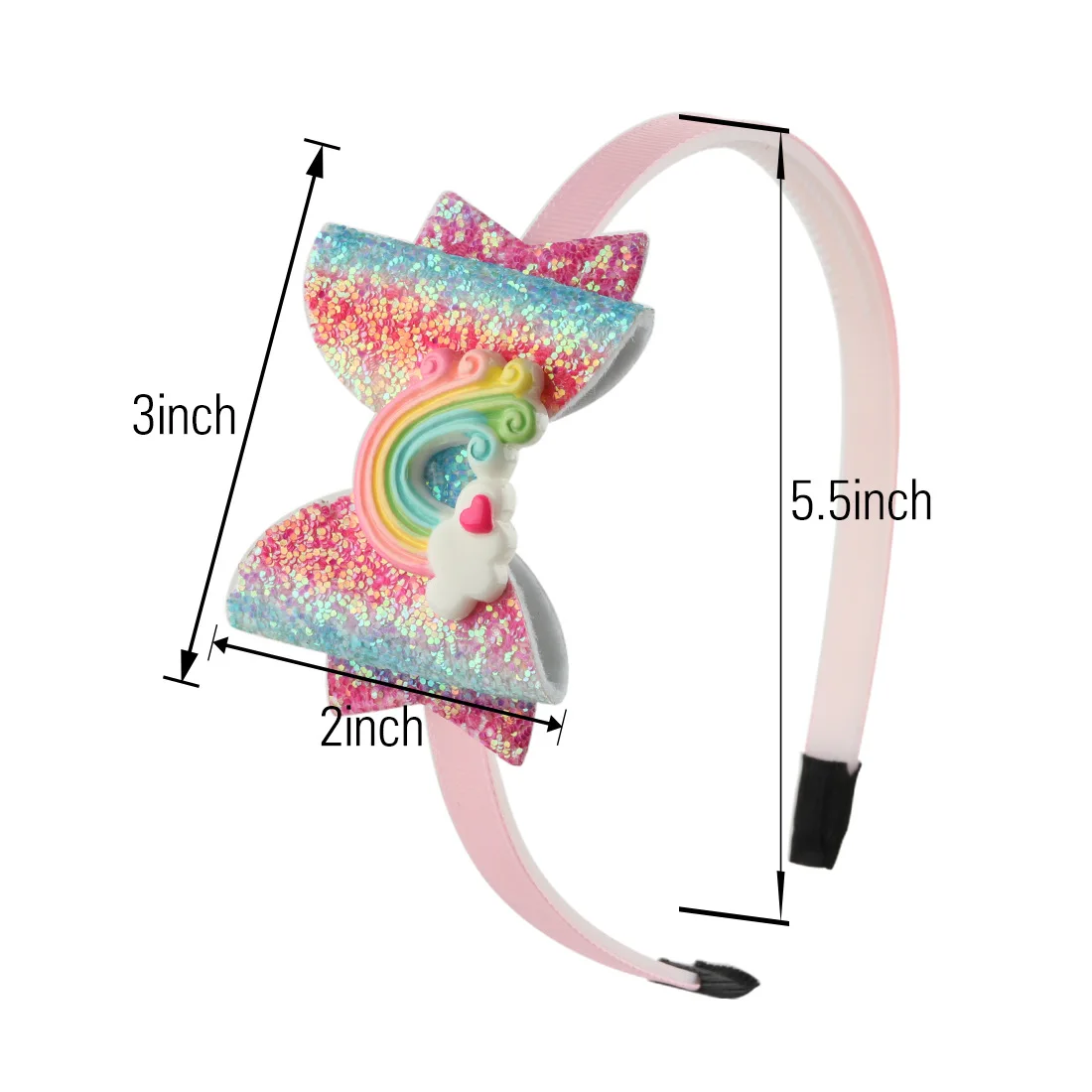 Amazon speed sell tong gradient sequins bowknot party band rainbow bow hair hoop hair accessories
