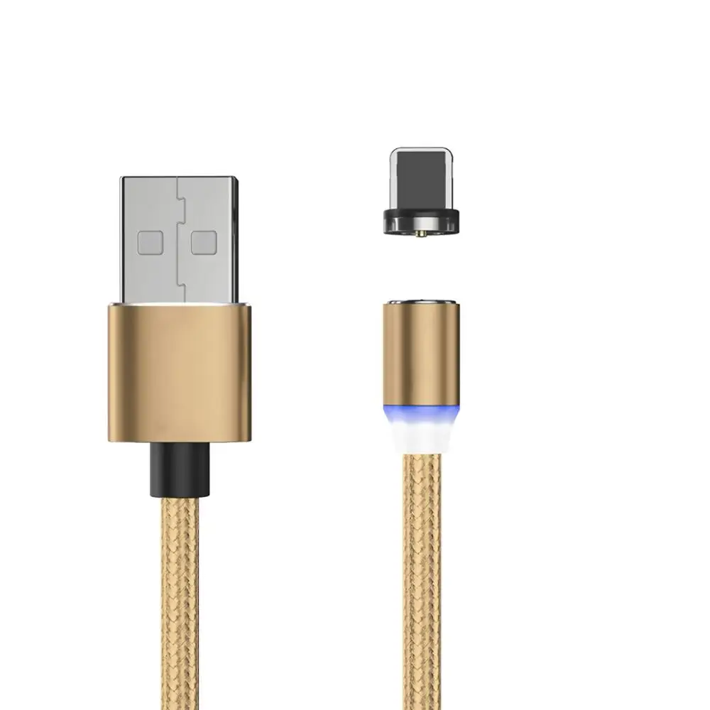 1 м Магнитный кабель Micro usb type C для быстрой зарядки Microusb type-C Магнитный зарядный провод usb c для iphone 11 X Xr usb кабель - Цвет: Gold with 8Pin