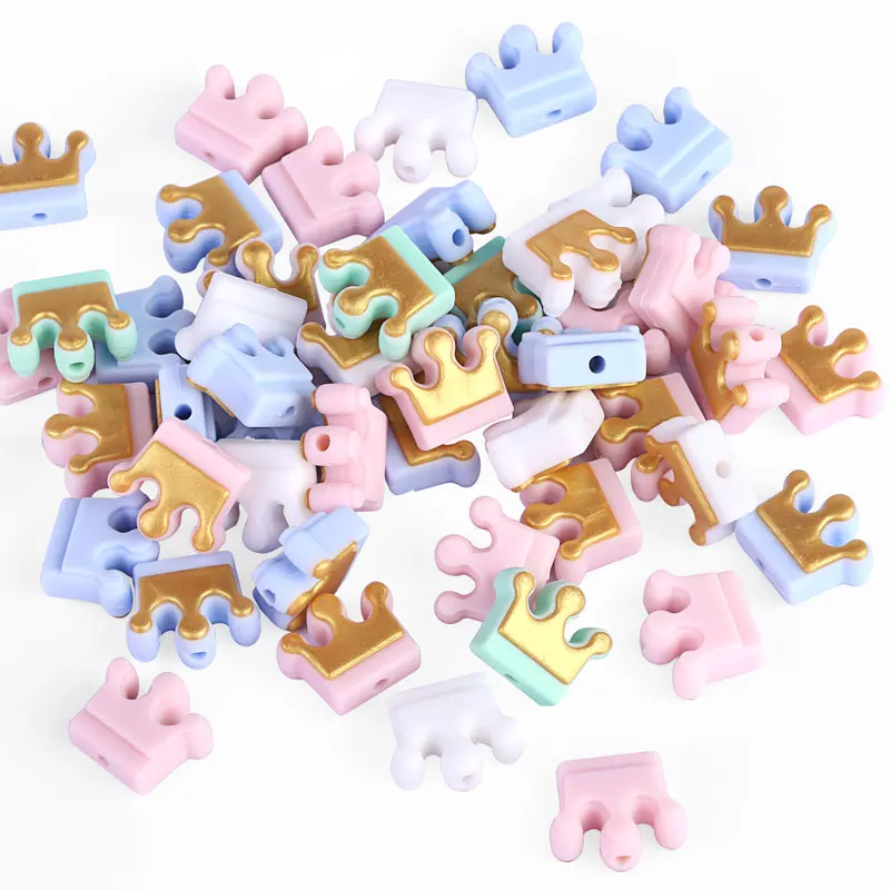 Chenkai, 20 шт., без бисфенола, силиконовая мини-корона, Прорезыватель для зубов, силиконовые шарики, зубные Прорезыватели для зубов, пищевое качество, сделай сам, детские ювелирные изделия, игрушка в подарок