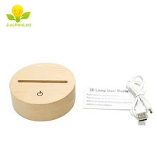 Новые продукты сенсорный выключатель 3D лампа деревянная база RGB лампа Светодиодная деревянная ночник база RGB