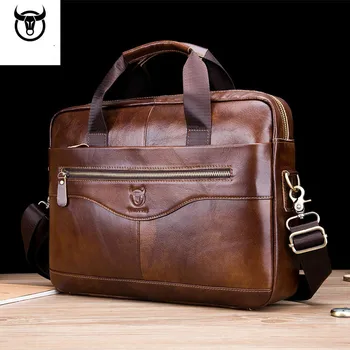 

Genuine leather men's Briefcase vintage business computer bag fashion messenger bags man shoulder bag postman male Handbags
