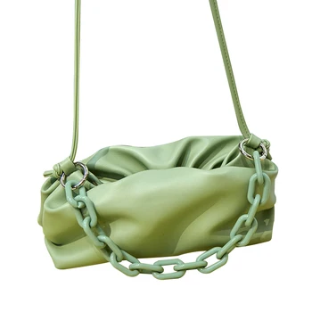 

Ceossman New Cloud-wrapped Soft Leather Madame ChainBag Evening Party Single Shoulder Slant Hobos Handbag Day Clutches Bags