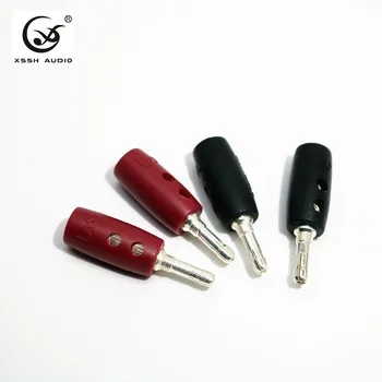 

XSSH audio Hifi high-end 4Ps silver-plated BFA banana connector plug 5mm thick silver-plated horn head speaker plug
