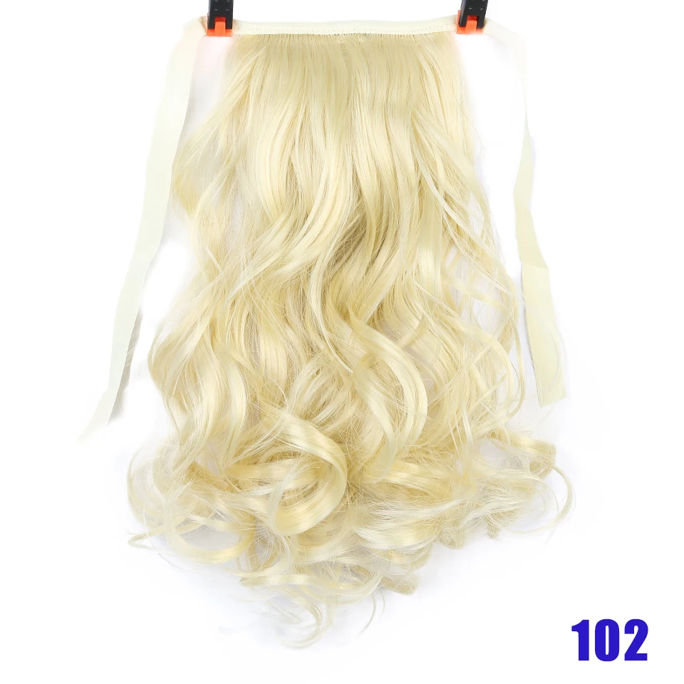 MEIFAN короткие волнистые кудрявые конский хвост шнурок обертывание волос хвост Синтетический шиньон клип в наращивание волос конский хвост - Цвет: 102