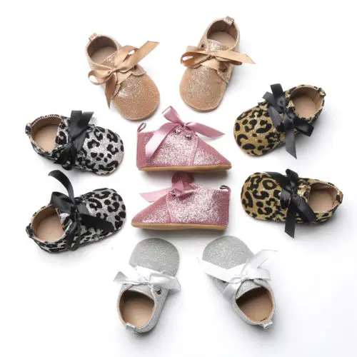 Baby Tassel Soft Sole Glitter Shoes Infant Boy Girl Leopard Print Walking shoes