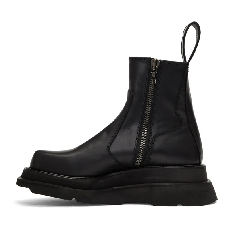 

Luxury Men Designer Boots Side Zipper Men Shoe Italian Genuine Leather High Quality Combat Ankle Boots 14#25/15D50