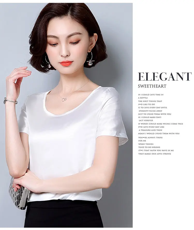 New Korea Fashion Blusas Mujer 2018 Summer Short Sleeve Plus Size Shirts Women Blouses Casual Wine Green Slik Tops Ladies (11)