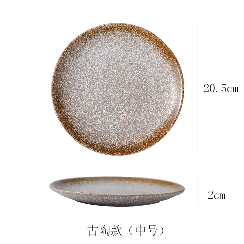Оригинальность керамическая сковорода в японском стиле тарелка для еды Бытовая лаконичная тарелка блюдо черный диск для завтрака снек диск - Цвет: Shallow Plate