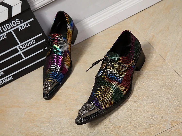 

Zapatos Hombre Korean Style Cowhide Pointed Steel Toe Shoes Man Loafers