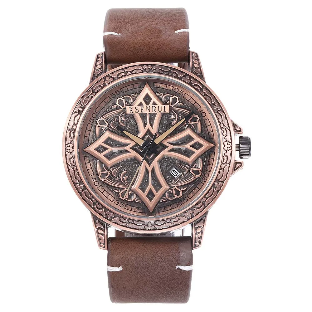 Rose gold Новые часы с кожаным ремешком Мужские кварцевые модные роскошные часы Montre Homme повседневные водонепроницаемый, спортивный уникальные наручные часы мужские s - Цвет: Rose gold