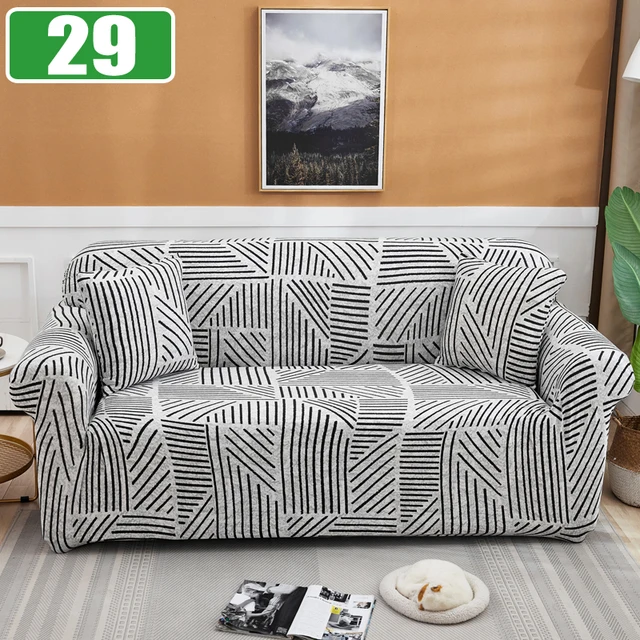 Elastic Sofa Cover Slipcovers for Living Room Stretch 1/2/3/4 Seater Plaid Sofa Armchair Couch Covers L-Shaped Corner Sofa Cover 29