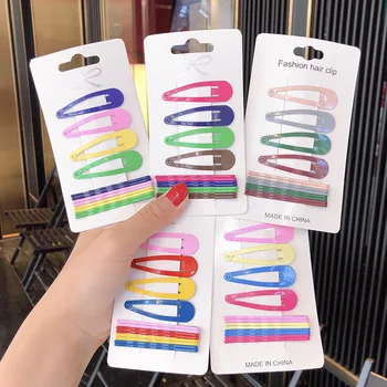 

1set Girls Women Colorful Children'S Hairpin Paint Candy Color Bb Clip Side/Bangs Clip Headdress Hair Accessories Female