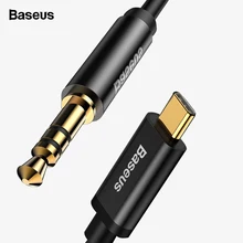 Baseus USB Type C Male Aux Audio Cable to 3.5mm Jack Male Speaker Cable For Headphone Headset Aux Cord For Xiaomi Huawei Samsung