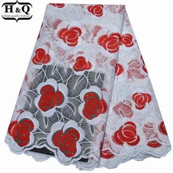 

Red& White Embroidered Lace French Tulle Lace African Fashion Ladies Dress Fabric African Net Lace Mesh Lace Fabric For Clothing