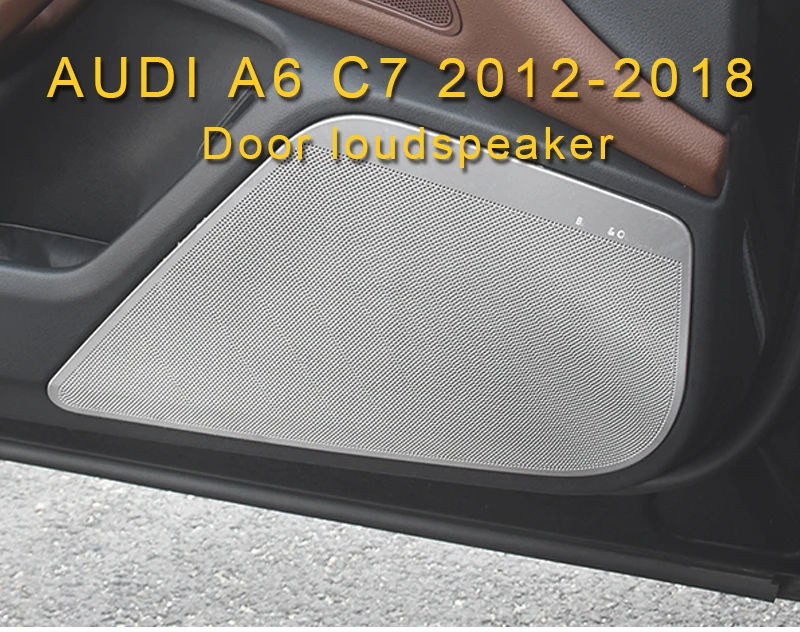 Для Audi A6 C7 2010- автомобильный Стайлинг Дверь громкий динамик звук хромированная Накладка рамка наклейка интерьерные аксессуары