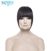 SEGO Straight 3 Clip-in Human Blunt Bangs Sweeping Side Bangs Front Hair Fringes Non-Remy 100% Human Hair Black Brown Blond 1