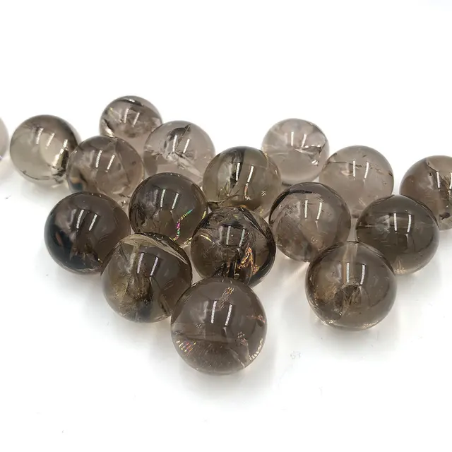 1Pc Természetes Kis Füstös Kvarc Szivárványgömb Kristálygömb Gyógyító Kő Reiki Polírozott Otthoni Szoba Dekoráció Ajándék Fengshui 2-3Cm - Image 4