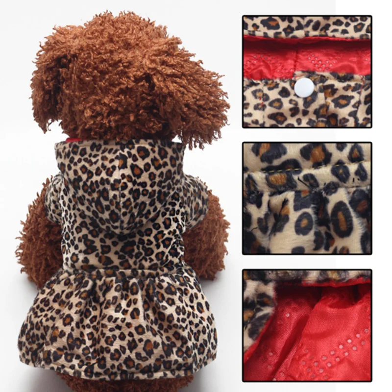 Пальто с леопардовым принтом для домашних животных, собак, кофты для щенков, Двусторонняя одежда для собак, одежда для домашних животных