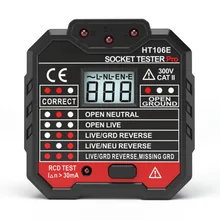 Профессиональный тестер электрических розеток 48-250 В УЗО штепсельная вилка США тестер напряжения переключатель утечки детектор тестер измерения