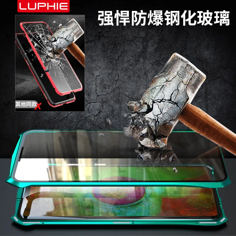 Двусторонний стеклянный Магнитный чехол для huawei mate 30 Pro, Магнитный чехол, Роскошный Алюминиевый металлический бампер 360, защитная задняя крышка, чехол