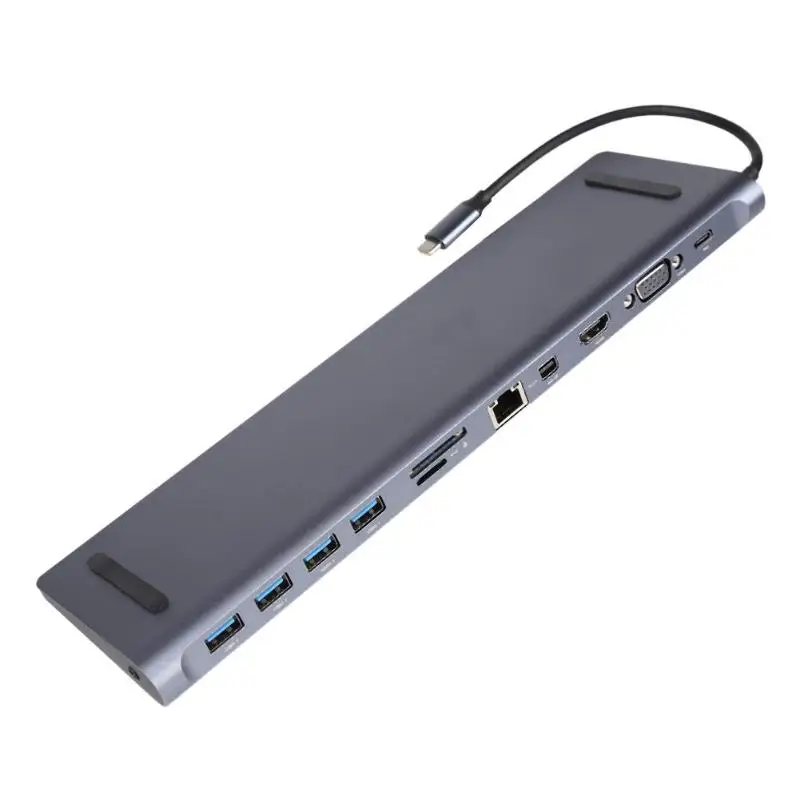11 в 1 usb type-C концентратор USB 3,0 кард-ридер LAN DP VGA HDI стерео конвертер HD интерфейс Высокоскоростной USB 3,0 как один новейший