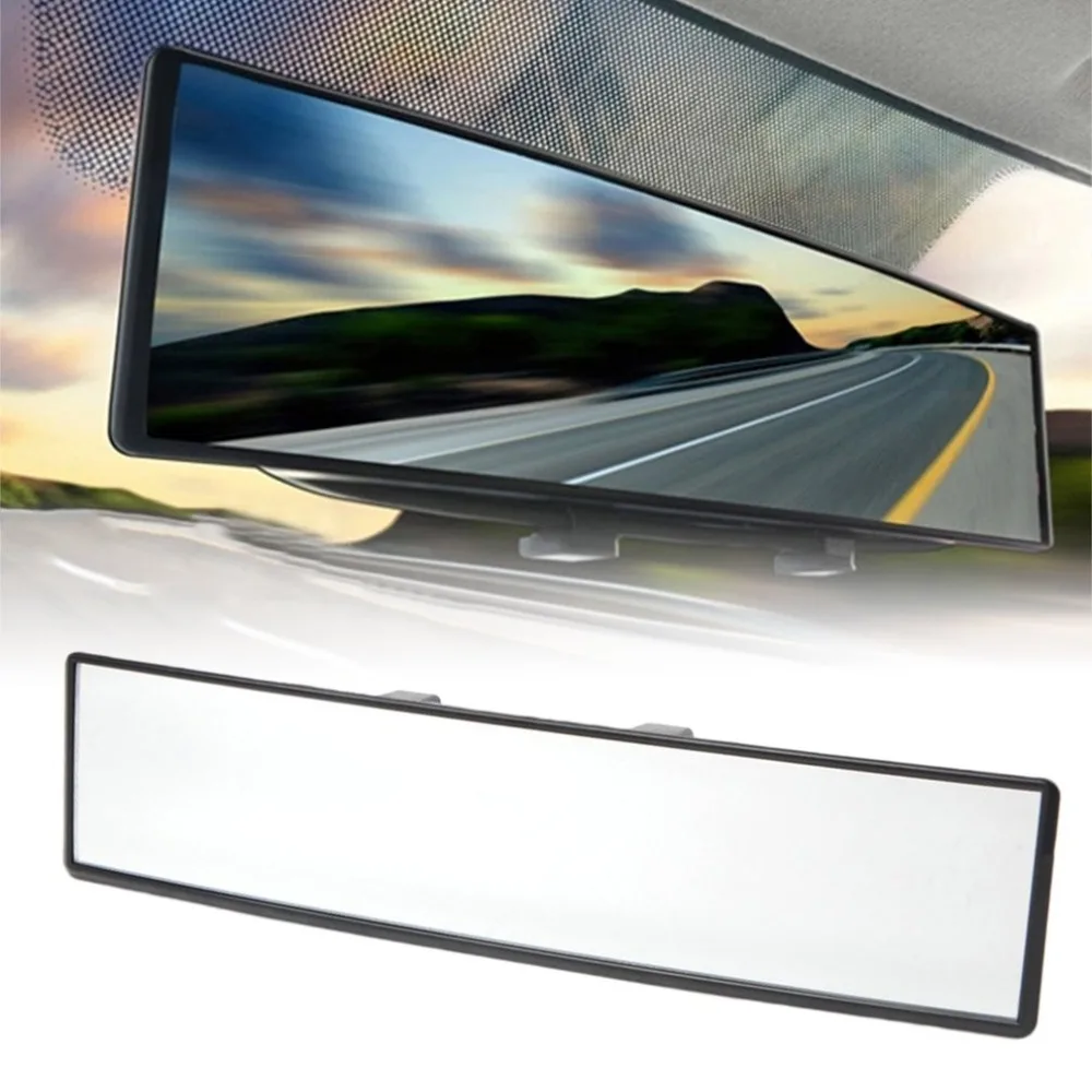 Универсальное 300 мм автомобильное зеркало заднего вида, широкоугольное зеркало заднего вида, авто широкий выпуклый изгиб, внутреннее зеркало заднего вида с зажимом