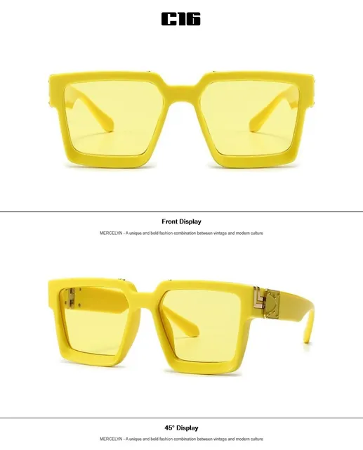 Gafas de sol clásicas de lujo para hombre, gafas de sol de marca de  Glamour, gafas de sol para mujer con espejo, gafas de diseñador cuadradas  Retro Fivean unisex