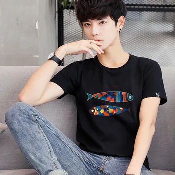 

Summer new women's street letter characters print loose short-s 9187