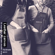 

Fashion leather apron oilhead designer apron hairdresser canvas apron handmade craftsman work clothes customization