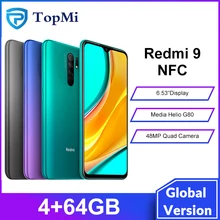 Global Version Xiaomi Redmi 9 NFC Smartphone 4GB 64GB Helio G80 Octa Core 6.53" Display 5020mAh 13MP AI Camera Redmi9 phone