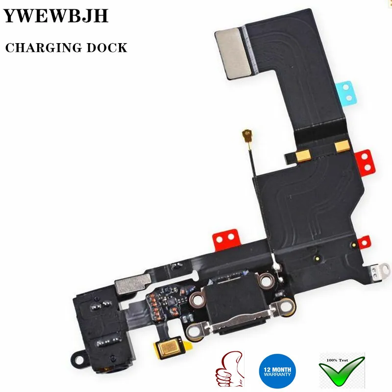 

YWEWBJH Charging Port Dock USB Connector Flex For iPhone 5 5S 6 6S 7 8 Plus Headphone Audio Jack Microphone Flex cable