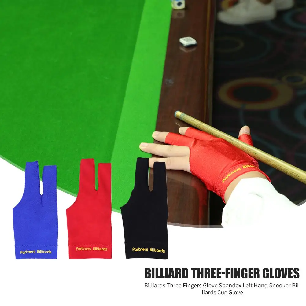 Billiards Three Fingers Glove Left Hand Billiard Glove Free Size Black 