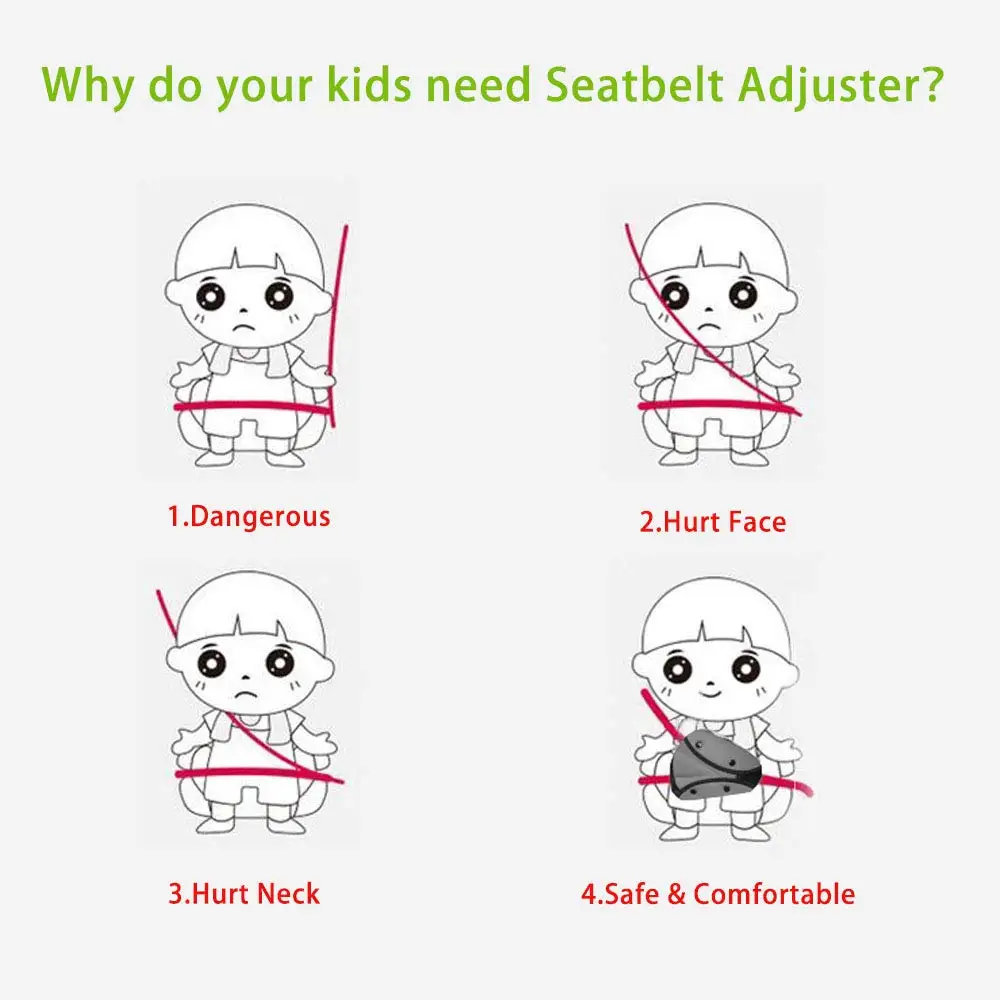 Car Seat Belt Triangle Safety Clip Buckle Universal Car Safety Belt Holder Child Baby Adjuster Seat Extender