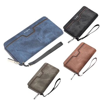 

Baellerry Brand Men Wallet Retro Authentic Canvas Coin Purse Large Capacity Hand Wallet Men's Wristband Mobile Phone Purse