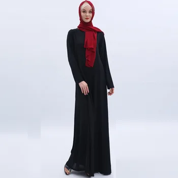 

New Chic Muslim Clothing Hijab Dress Women Elegant High Quality Empire Loose Maxi Dress Long Sleeve Dubai Islamic Abaya Dresses